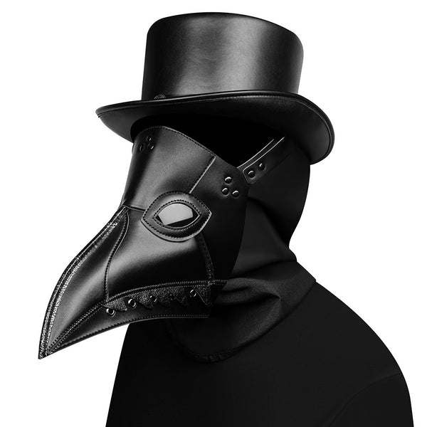 DEEPKEE original nubuck handmade full-grain genuine leather cowhide bag PU Leather Plague Doctor Mask, Scary Halloween Mask Costume Props #FPBM055