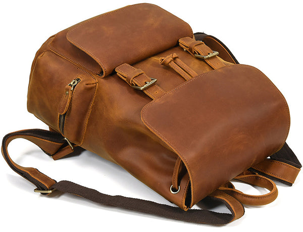 DEEPKEE original nubuck handmade full-grain genuine leather cowhide bag DEEPKEE LEATHER | The Hagen Leather Vintage Backpack G240