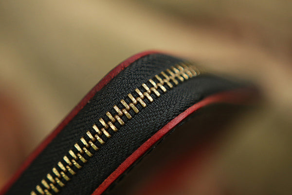 DEEPKEE original nubuck handmade full-grain genuine leather cowhide bag Deepkee Handcrafted Color Gradient Leather Long Wallet # 5415