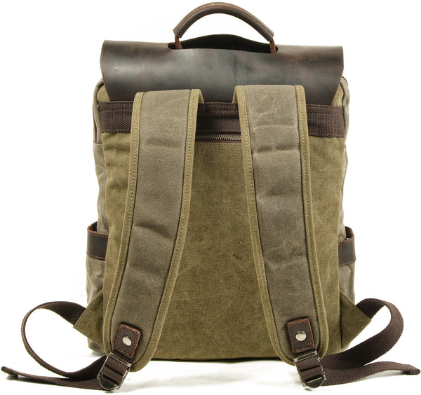 DEEPKEE original nubuck handmade full-grain genuine leather cowhide bag DEEPKEE Bradford Hogsback Travel Backpack #8064K-LA