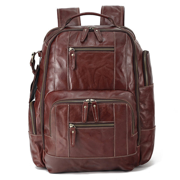 DEEPKEE original nubuck handmade full-grain genuine leather cowhide bag The Standard 15.6” Backpack #6597