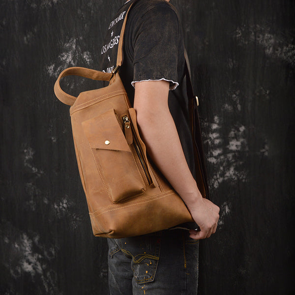 DEEPKEE original nubuck handmade full-grain genuine leather cowhide bag San Francisco 49ers Mountaineering bag No.30149