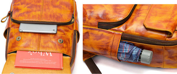 DEEPKEE original nubuck handmade full-grain genuine leather cowhide bag DEEPKEE HANDMADE Leather Business Shoulder Bag #816