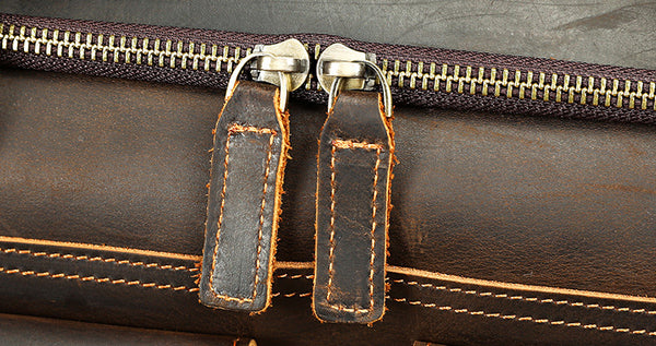 DEEPKEE original nubuck handmade full-grain genuine leather cowhide bag The Borsone Duffel Bag #1125