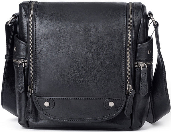 DEEPKEE original nubuck handmade full-grain genuine leather cowhide bag Square Roomy Messenger Bag #13522