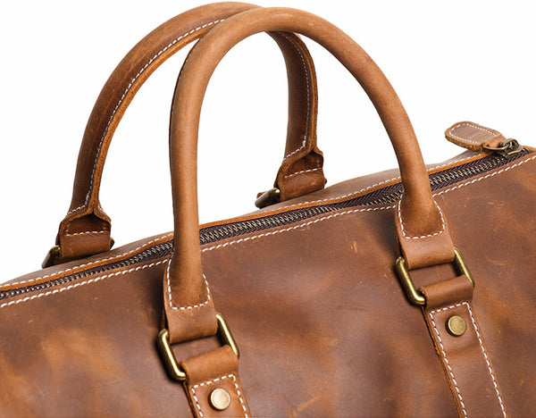 DEEPKEE original nubuck handmade full-grain genuine leather cowhide bag DEEPKEE LEATHER | Recht Trip Travel Bag No.1028