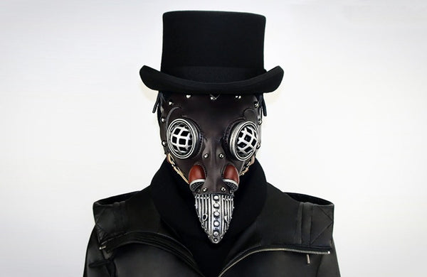 DEEPKEE original nubuck handmade full-grain genuine leather cowhide bag Steampunk Plague Bird Beak Doctor Mask #HG104
