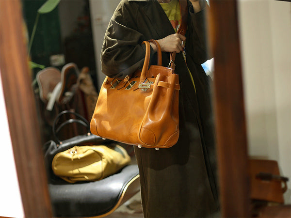 DEEPKEE original nubuck handmade full-grain genuine leather cowhide bag Deepkee Women Handbags Top Handle Satchel Purse Shoulder Bag #30073