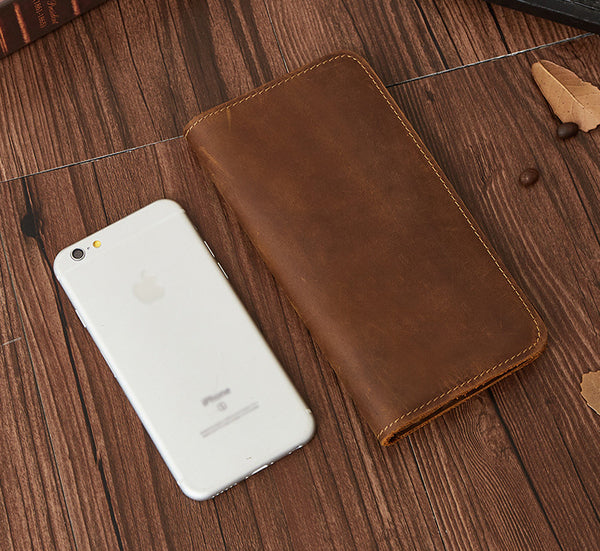 DEEPKEE original nubuck handmade full-grain genuine leather cowhide bag The Long Wallet #2043