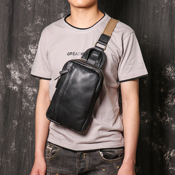 DEEPKEE original nubuck handmade full-grain genuine leather cowhide bag Aubrey Sling Bag No.9843