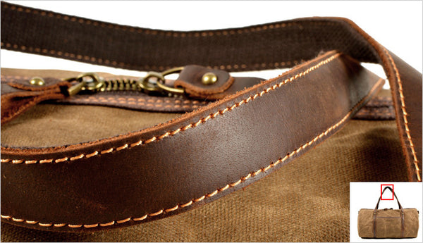 DEEPKEE original nubuck handmade full-grain genuine leather cowhide bag Urban Weekender Duffle Bag #9824