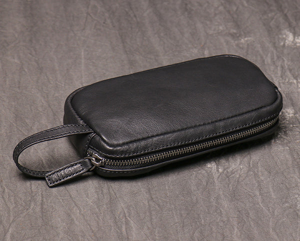 DEEPKEE original nubuck handmade full-grain genuine leather cowhide bag DEEPKEE HANDMADE | Unisex Basic Leather Clutches No.30041