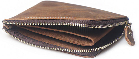 DEEPKEE original nubuck handmade full-grain genuine leather cowhide bag DEEPKEEE HANDMADE | Kay Lite Shorter Leather Wallet No.192