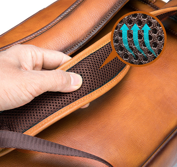 DEEPKEE original nubuck handmade full-grain genuine leather cowhide bag Jock Leather Loiter Backpack No2247