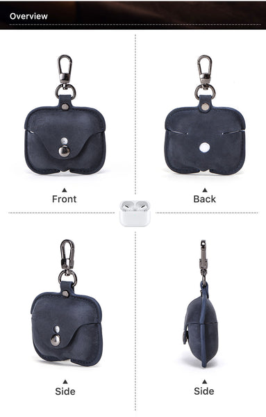 DEEPKEE original nubuck handmade full-grain genuine leather cowhide bag Best Personalized Custom Cover Leather AirPods Pro Case