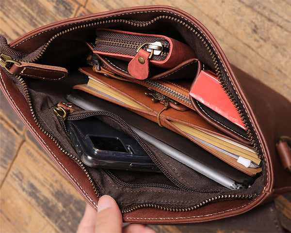 DEEPKEE original nubuck handmade full-grain genuine leather cowhide bag The DEEPKEE Crossbody Messenger Bag #1039