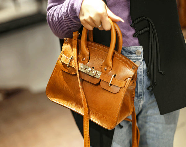 DEEPKEE original nubuck handmade full-grain genuine leather cowhide bag DEEPKEE LEATHER Replica Birkin Inspired Bags Shoulder Bags M220411