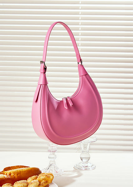 DEEPKEE original nubuck handmade full-grain genuine leather cowhide bag Women's Pink Red Shoulder Bags #2232