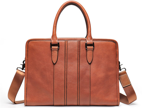 DEEPKEE original nubuck handmade full-grain genuine leather cowhide bag Vegetable Tanned Cowhide Leather Briefcase for laptop No.30046