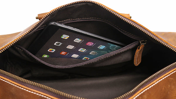 DEEPKEE original nubuck handmade full-grain genuine leather cowhide bag DEEPKEE LEATHER | Recht Trip Travel Bag No.1028