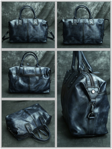 DEEPKEE original nubuck handmade full-grain genuine leather cowhide bag DEEPKEE 12'' Handbag Travel Handbag Work Handbag Duffle Bag SG016