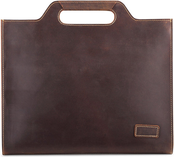 DEEPKEE original nubuck handmade full-grain genuine leather cowhide bag Slim Briefcase DEEPKEE LEATHER 2 Folio No.SF046