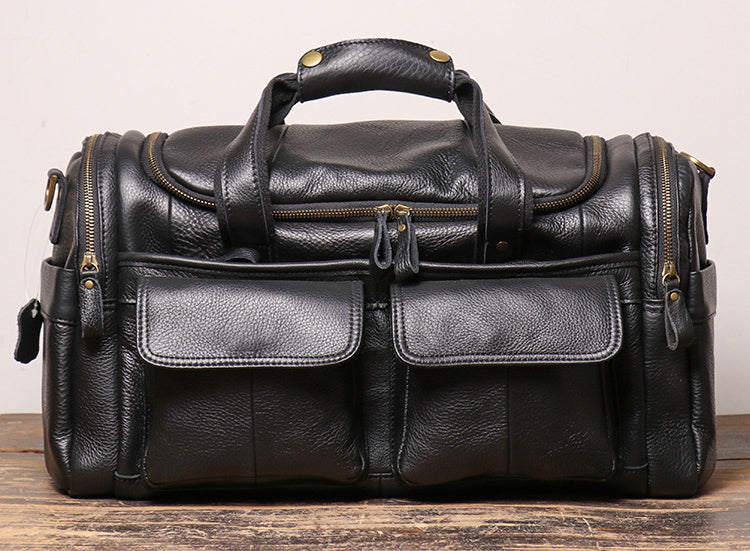 DEEPKEE original nubuck handmade full-grain genuine leather cowhide bag Mattew Luggage Bag No.571