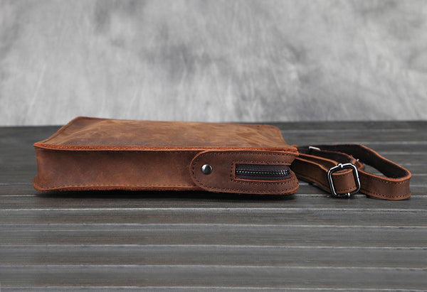 DEEPKEE original nubuck handmade full-grain genuine leather cowhide bag Classy Leather Mens Work Wirstlet Cluch Messenger Bag For Men #100072