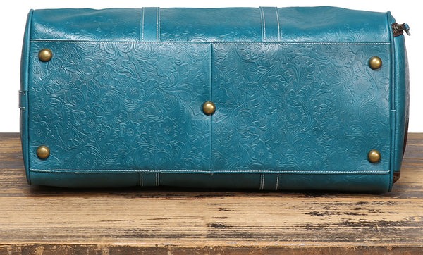 DEEPKEE original nubuck handmade full-grain genuine leather cowhide bag The Kenai Embossed Texture Luggage #30009