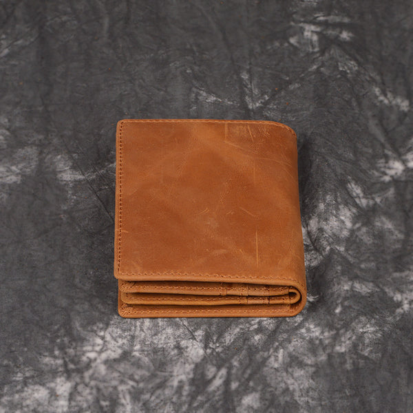 DEEPKEE original nubuck handmade full-grain genuine leather cowhide bag DEEPKEEE HANDMADE | Distressed Leather Bifold Wallet No.L197