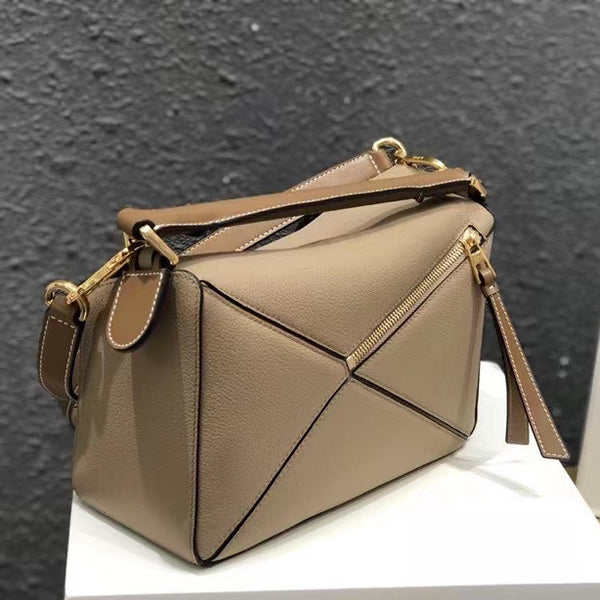 DEEPKEE original nubuck handmade full-grain genuine leather cowhide bag The Puzzle Edge bag in classic calfskin #688