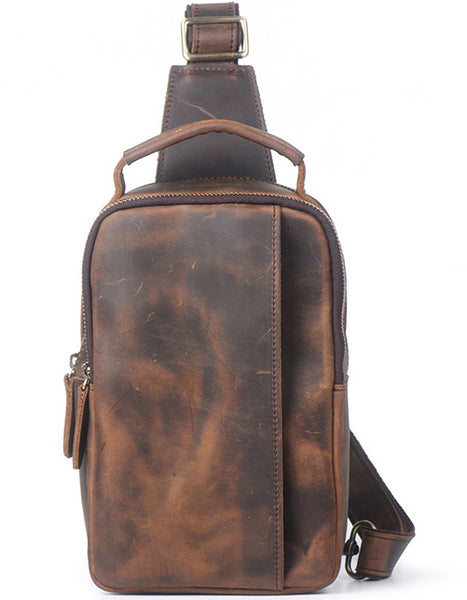 DEEPKEE original nubuck handmade full-grain genuine leather cowhide bag Scottsdale Sling Bag No.J075
