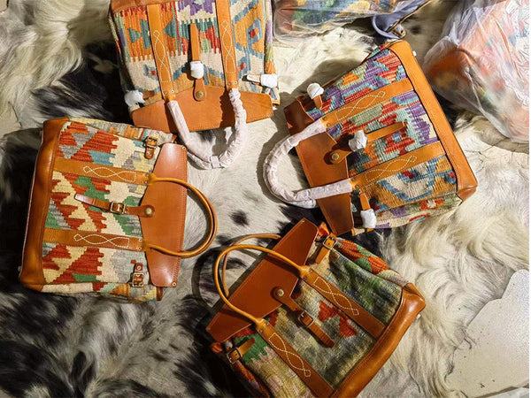 DEEPKEE original nubuck handmade full-grain genuine leather cowhide bag Deepkee Turkish Handmade Wool Rug Replica Kelly Cowhide Bag #30096