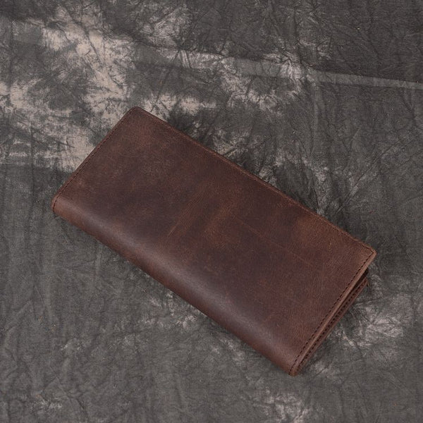 DEEPKEE original nubuck handmade full-grain genuine leather cowhide bag Crazy Horse Leather Suit Wallet No.L196_1