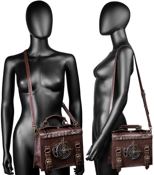 DEEPKEE original nubuck handmade full-grain genuine leather cowhide bag Punk industrial cross-body bag #BG028