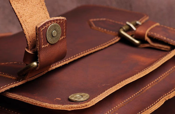 DEEPKEE original nubuck handmade full-grain genuine leather cowhide bag DEEPKEE LEATHER | Patt Portable Messenger Bag No.255