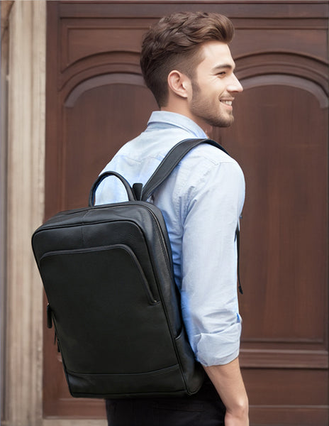 DEEPKEE original nubuck handmade full-grain genuine leather cowhide bag Brush Off Vegetable Tanned Full-grain Leather Backpack #8110