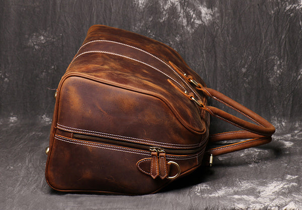 DEEPKEE original nubuck handmade full-grain genuine leather cowhide bag DEEPKEE LEATHER | The Lincoln Travel Bag No.30075