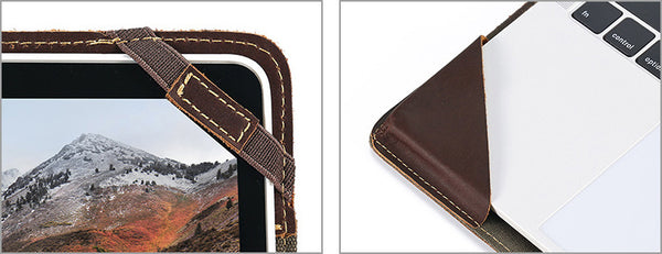 DEEPKEE original nubuck handmade full-grain genuine leather cowhide bag Suitable for 13.3-inch MacBookPro/Air Leather Vintage Laptop Protective Case #2117