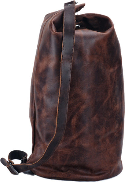 DEEPKEE original nubuck handmade full-grain genuine leather cowhide bag DEEPKEE HANDMADE LEATHER® American military style motorcycle tail bow Crossbody Bag #5110ZP