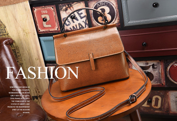 DEEPKEE original nubuck handmade full-grain genuine leather cowhide bag Cowhide Satchel Bag for Outgoing #6975-D