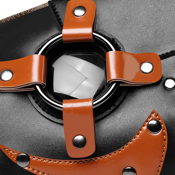 DEEPKEE original nubuck handmade full-grain genuine leather cowhide bag PLAGUED HALLOWEEN MASK #FPBM025