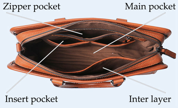 DEEPKEE original nubuck handmade full-grain genuine leather cowhide bag Vegetable Tanned Cowhide Leather Briefcase for laptop No.30046