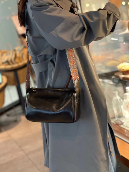 DEEPKEE original nubuck handmade full-grain genuine leather cowhide bag Cowhide Crossbody Bag 7115-D