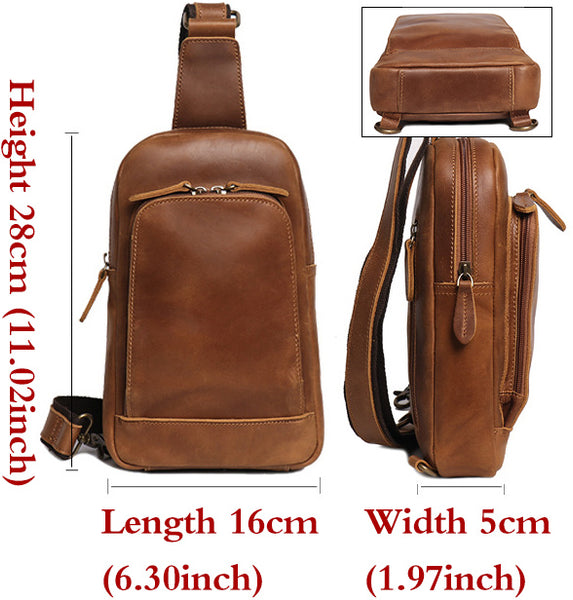 DEEPKEE original nubuck handmade full-grain genuine leather cowhide bag Buddy Sling Crossbody Bag No.30012
