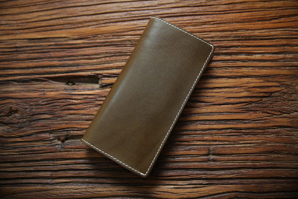 DEEPKEE original nubuck handmade full-grain genuine leather cowhide bag Handmade Personalized harley Leather Bifold Wallet #125_1