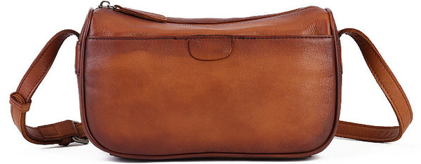 DEEPKEE original nubuck handmade full-grain genuine leather cowhide bag Unisex Leather Boston Bag No.9096