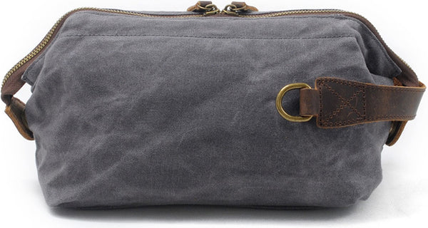 DEEPKEE original nubuck handmade full-grain genuine leather cowhide bag DEEPKEE Waxed Canvas Leather Waterproof Wash Bag #9161