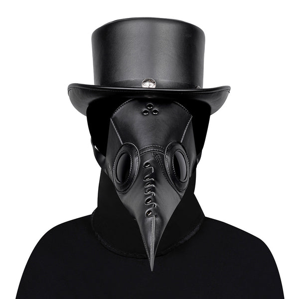 DEEPKEE original nubuck handmade full-grain genuine leather cowhide bag Gothic Plague Doctor Crow Mask Props Cosplay Steampunk Raven Costume #FPBM062