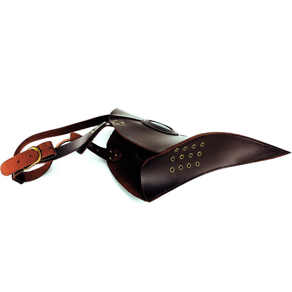 DEEPKEE original nubuck handmade full-grain genuine leather cowhide bag Plague Doctor Bird Mask Long Nose Beak Cosplay Steampunk Costume #FHG107